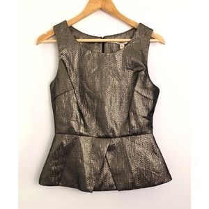 Chelsea & Violet Bronze/Gold Sleeveless Peplum Top